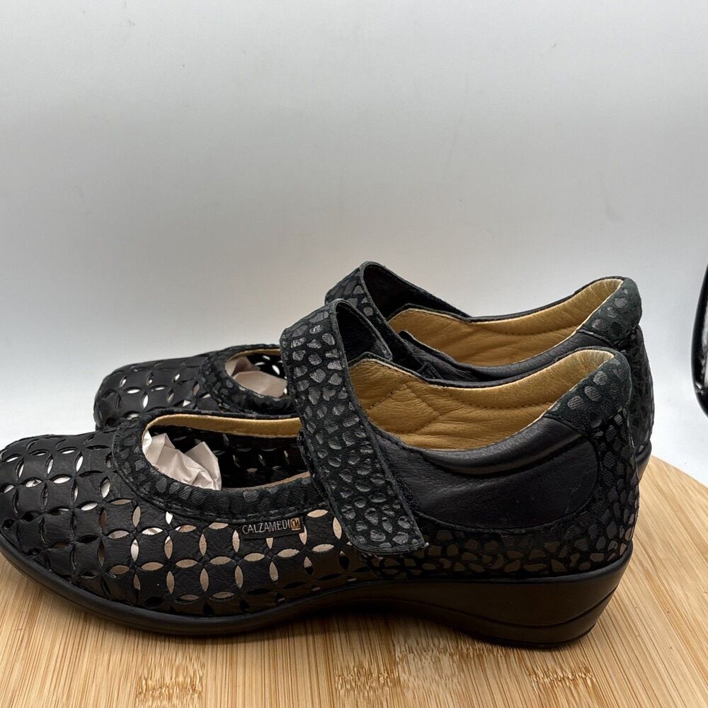 Calzamedi Woven Leather Mary Jane EU 38 US 7.5 -8 Comfort Orthotic Spain Shoe - Picture 5 of 13